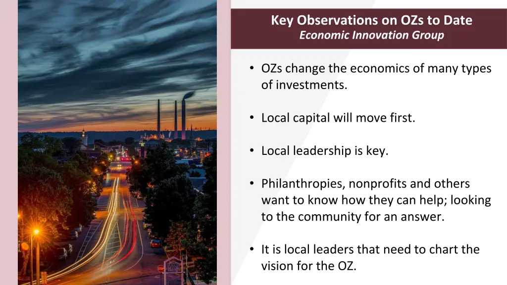 key observations on ozs to date economic