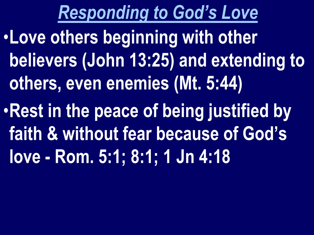 responding to god s love love others beginning