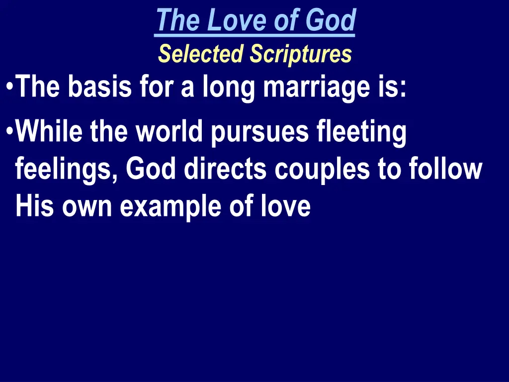 the love of god selected scriptures