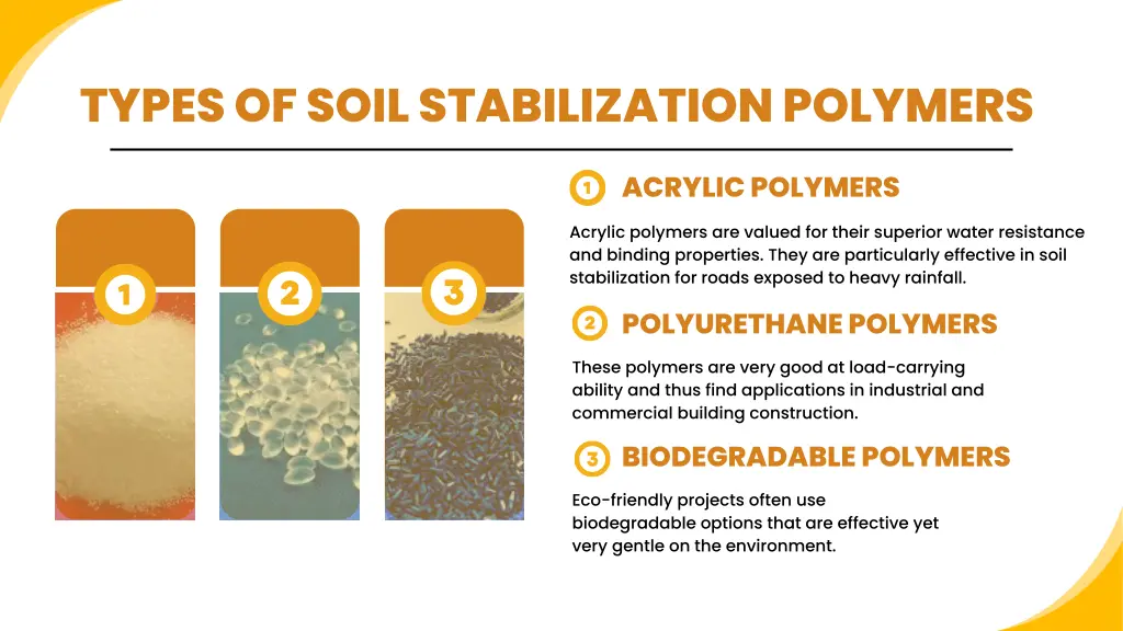 types of soil stabilization polymers