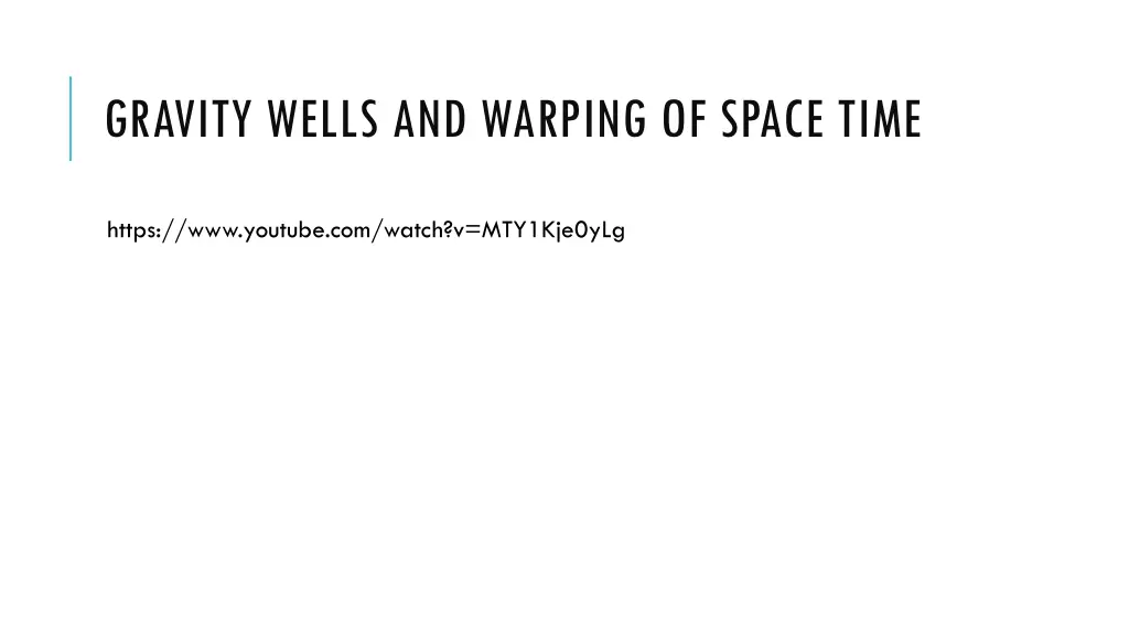 gravity wells and warping of space time