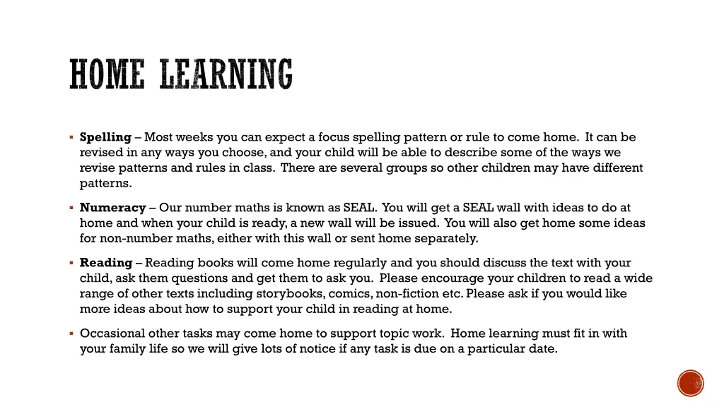 home learning