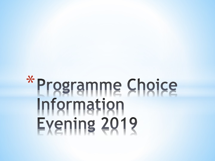 programme choice information evening 2019