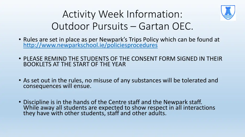 activity week information outdoor pursuits gartan 1