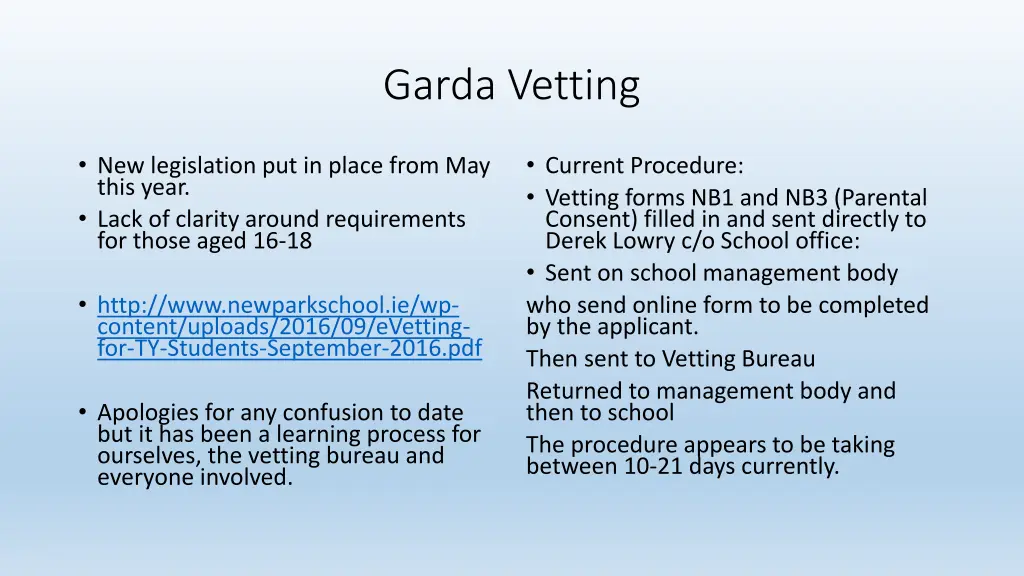 garda vetting