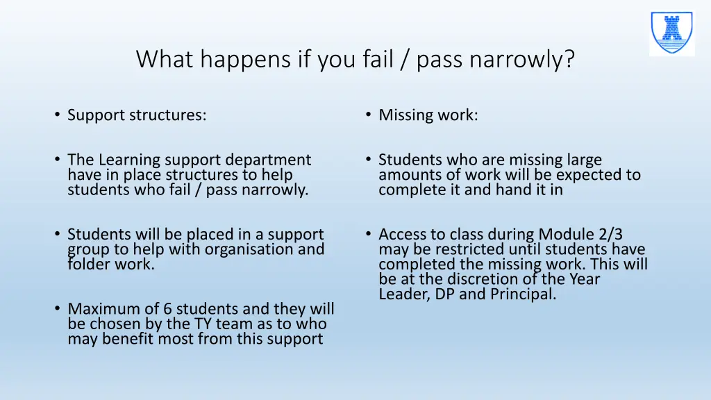 what happens if you fail pass narrowly