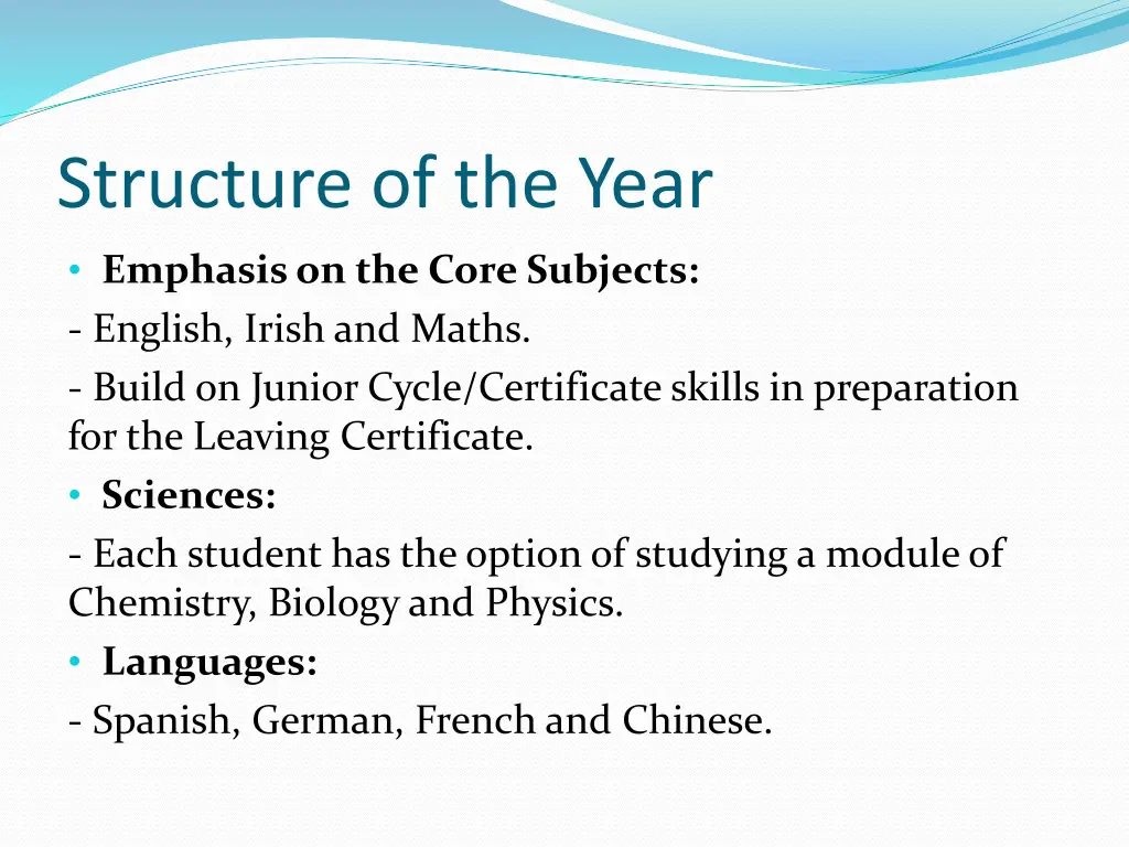 structure of the year 1