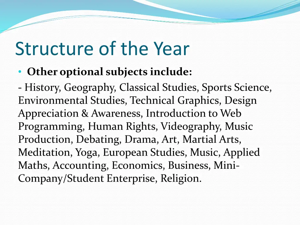 structure of the year 2