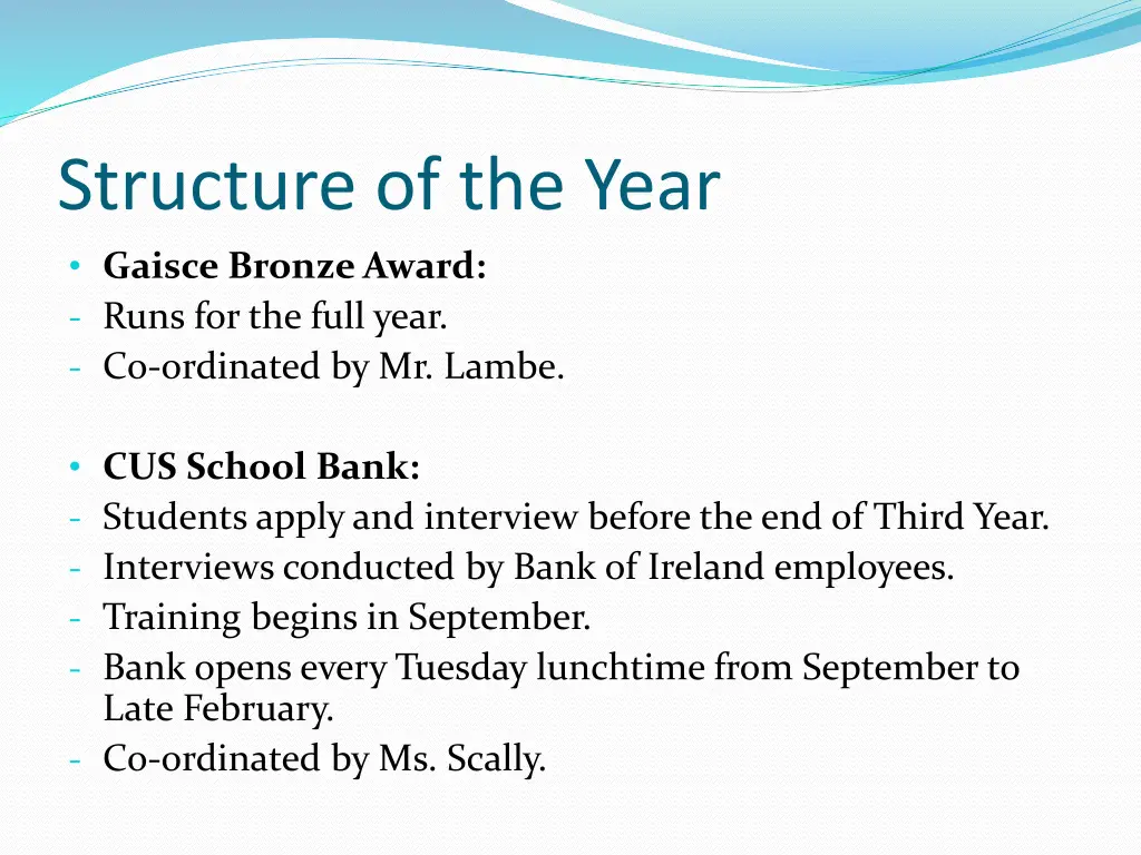 structure of the year gaisce bronze award runs