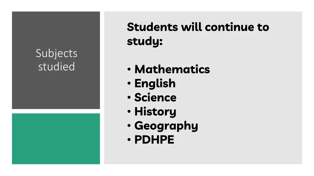 students will continue to study