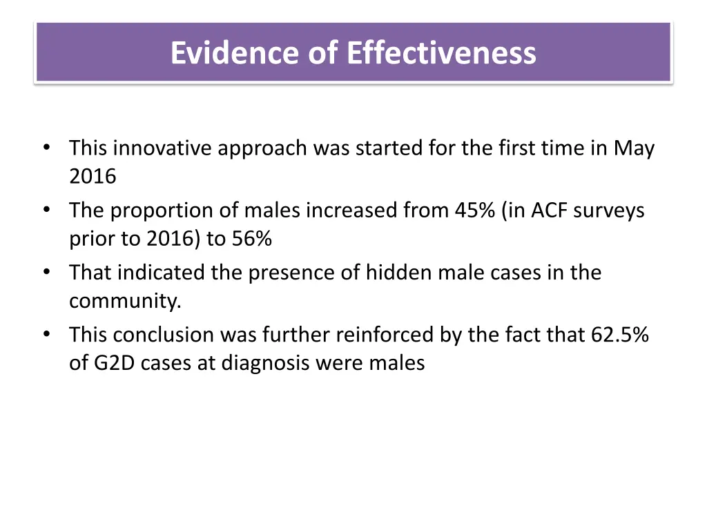 evidence of effectiveness