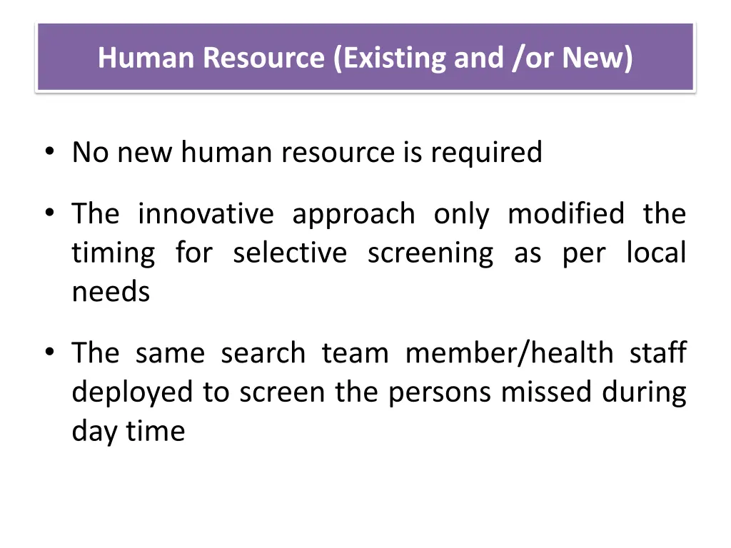 human resource existing and or new