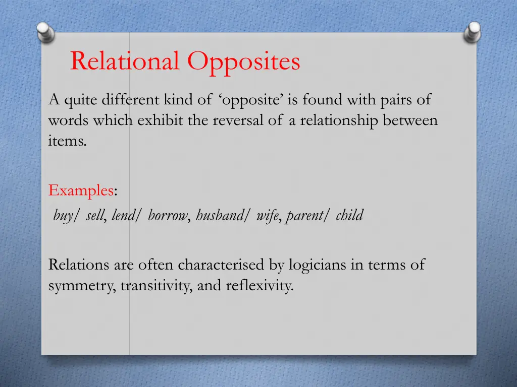 relational opposites