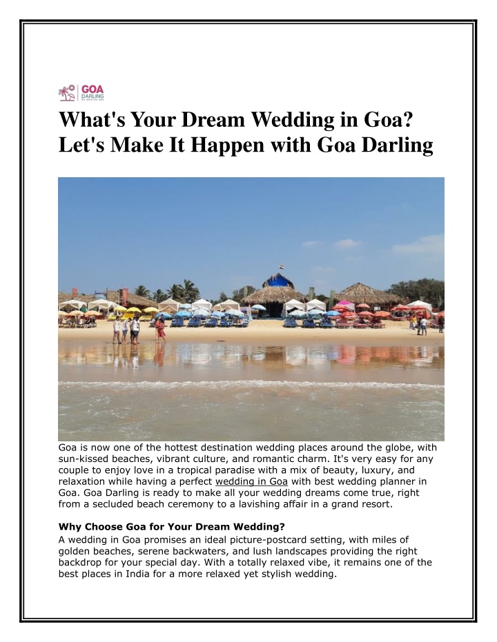 what s your dream wedding in goa let s make