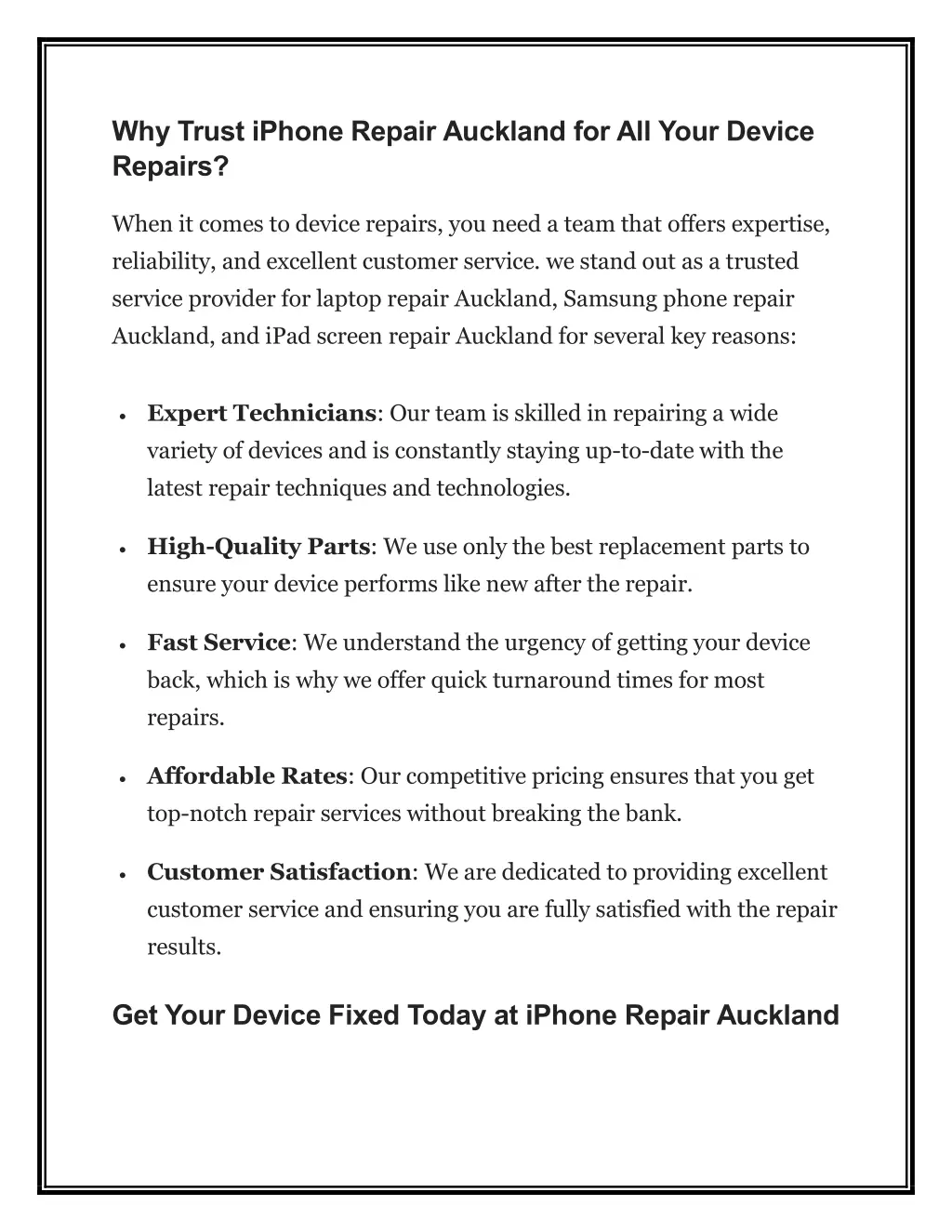 why trust iphone repair auckland for all your