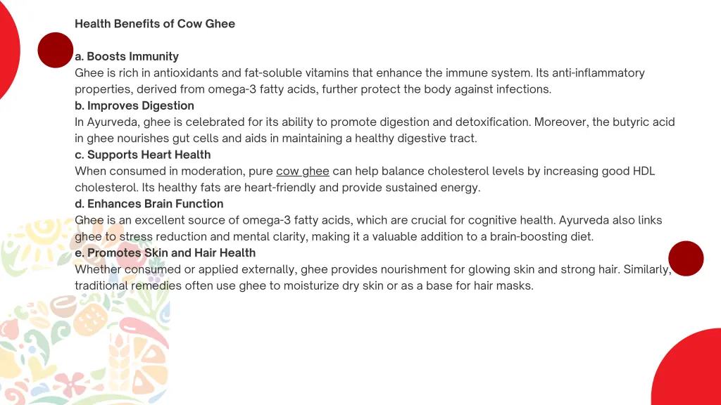 health benefits of cow ghee