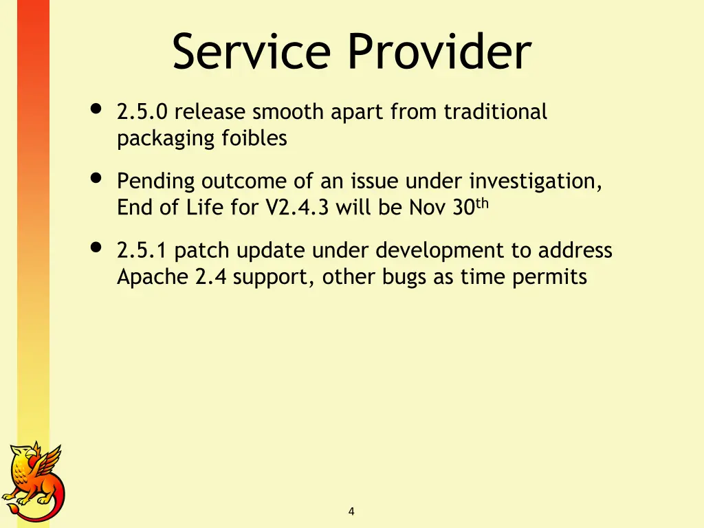 service provider 2 5 0 release smooth apart from