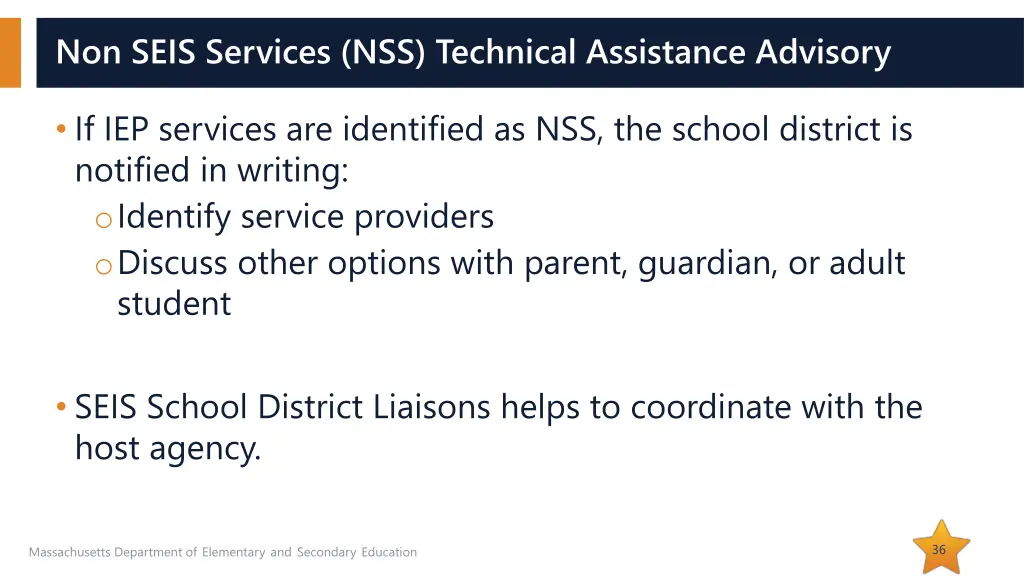 non seis services nss technical assistance