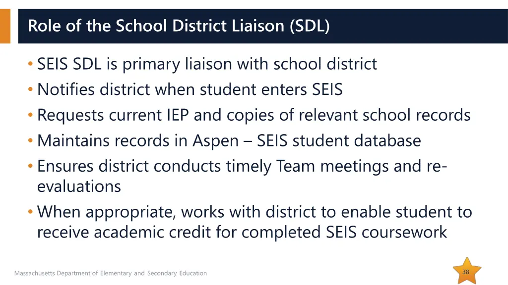 role of the school district liaison sdl