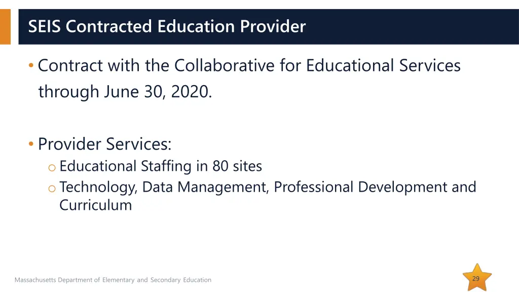 seis contracted education provider