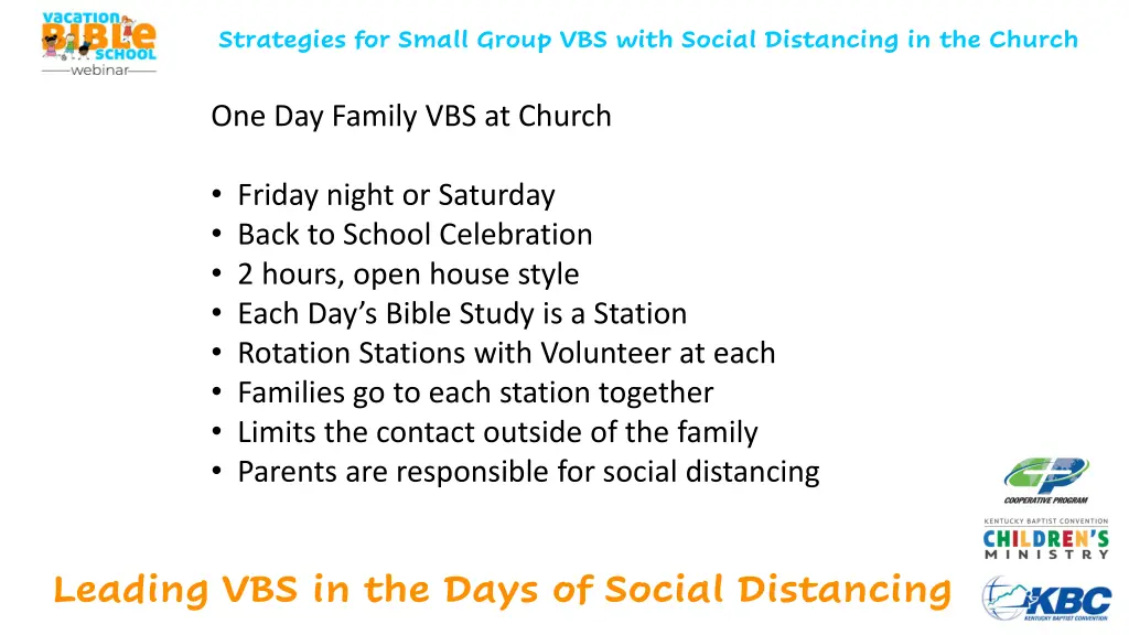 strategies for small group vbs with social 2