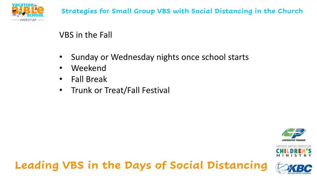 strategies for small group vbs with social 3