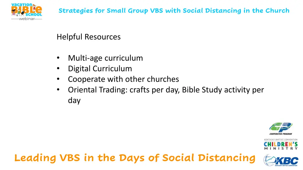 strategies for small group vbs with social 4