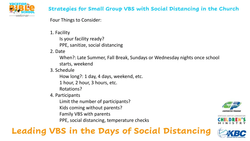 strategies for small group vbs with social