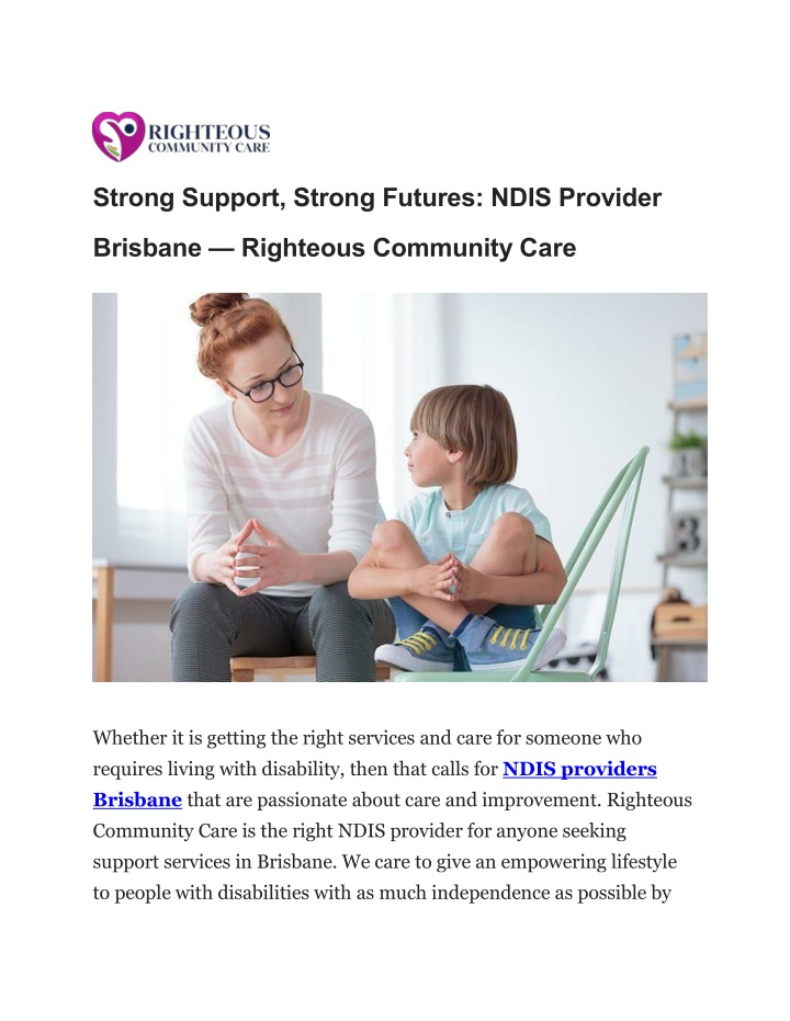 strong support strong futures ndis provider