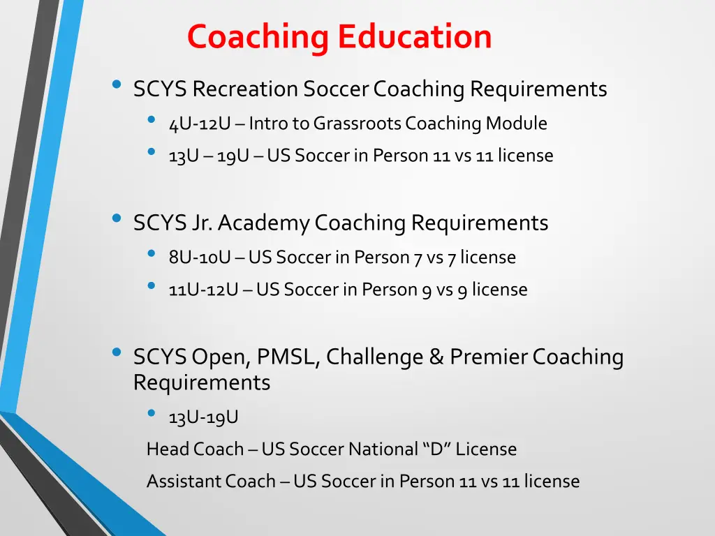 coaching education scys recreation soccer