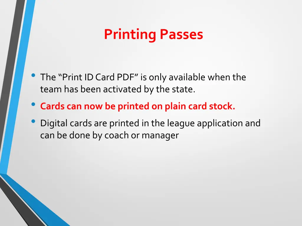 printing passes