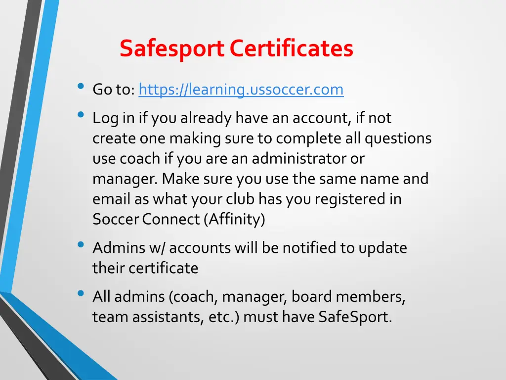 safesportcertificates go to https learning