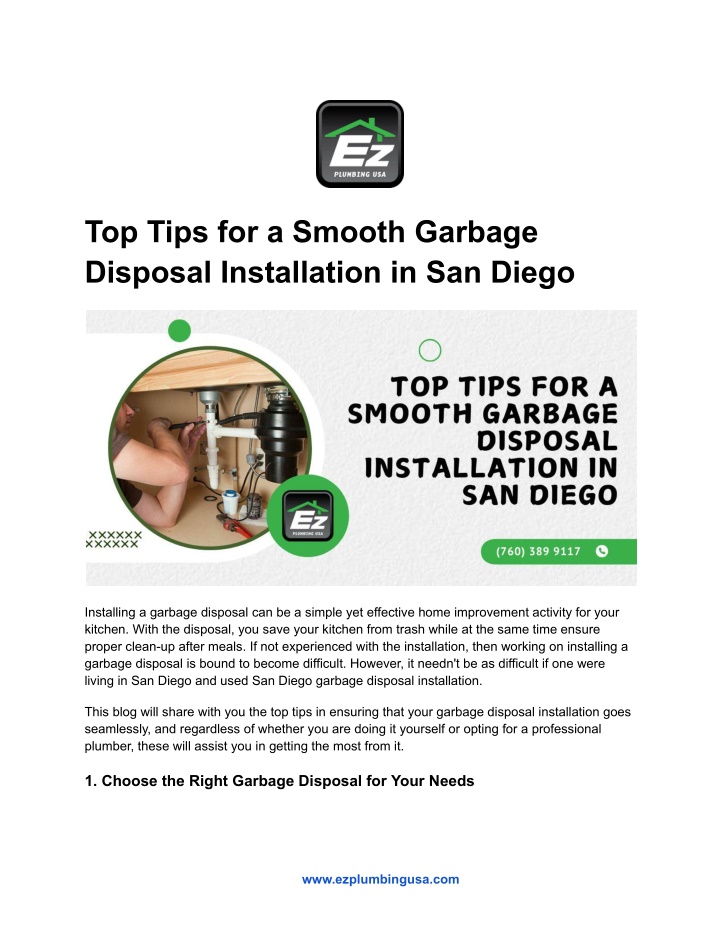 top tips for a smooth garbage disposal