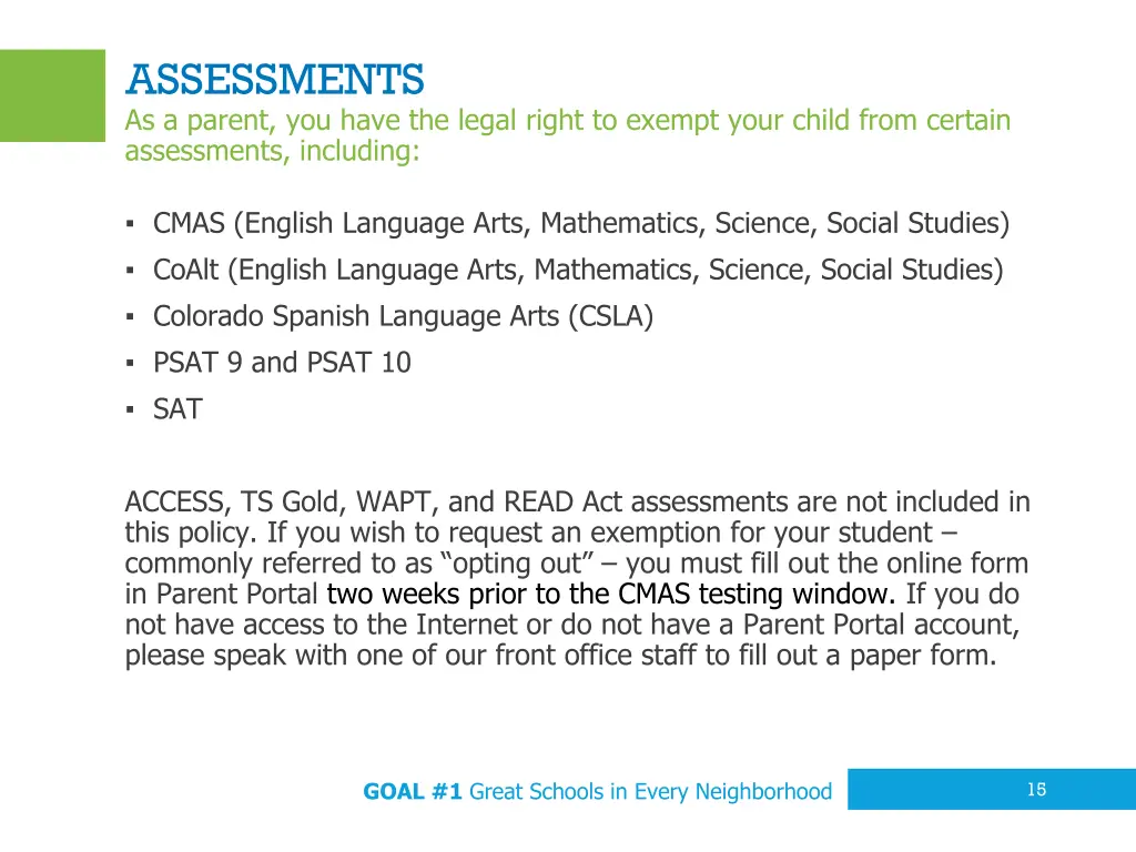 assessments as a parent you have the legal right