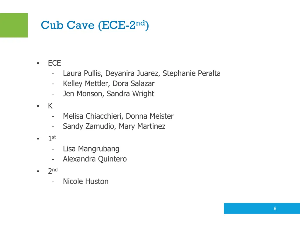 cub cave ece 2 nd