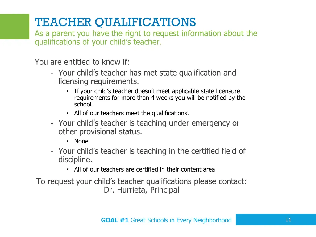 teacher qualifications as a parent you have