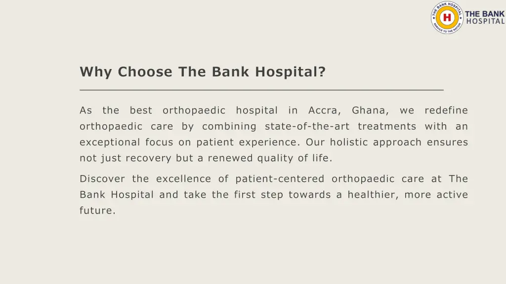 why choose the bank hospital