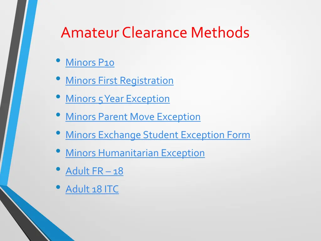 amateur clearance methods