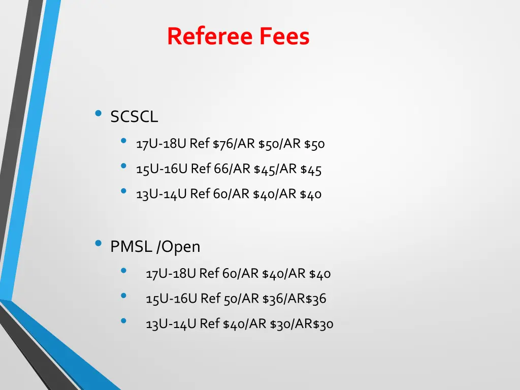 referee fees