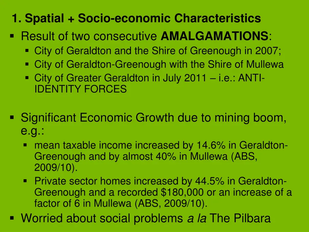 1 spatial socio economic characteristics result