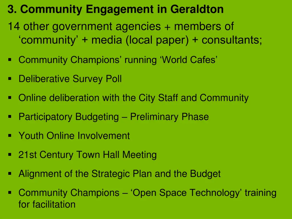 3 community engagement in geraldton 14 other