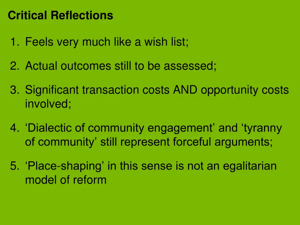 critical reflections