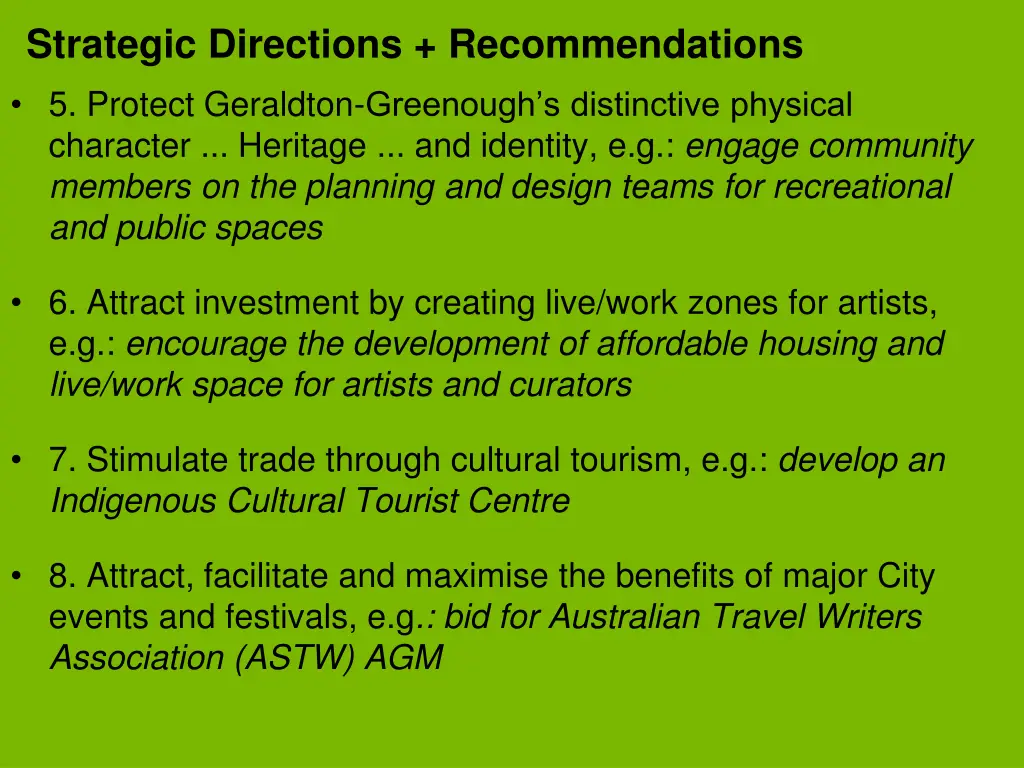 strategic directions recommendations 5 protect