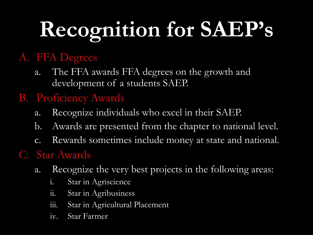 recognition for saep s