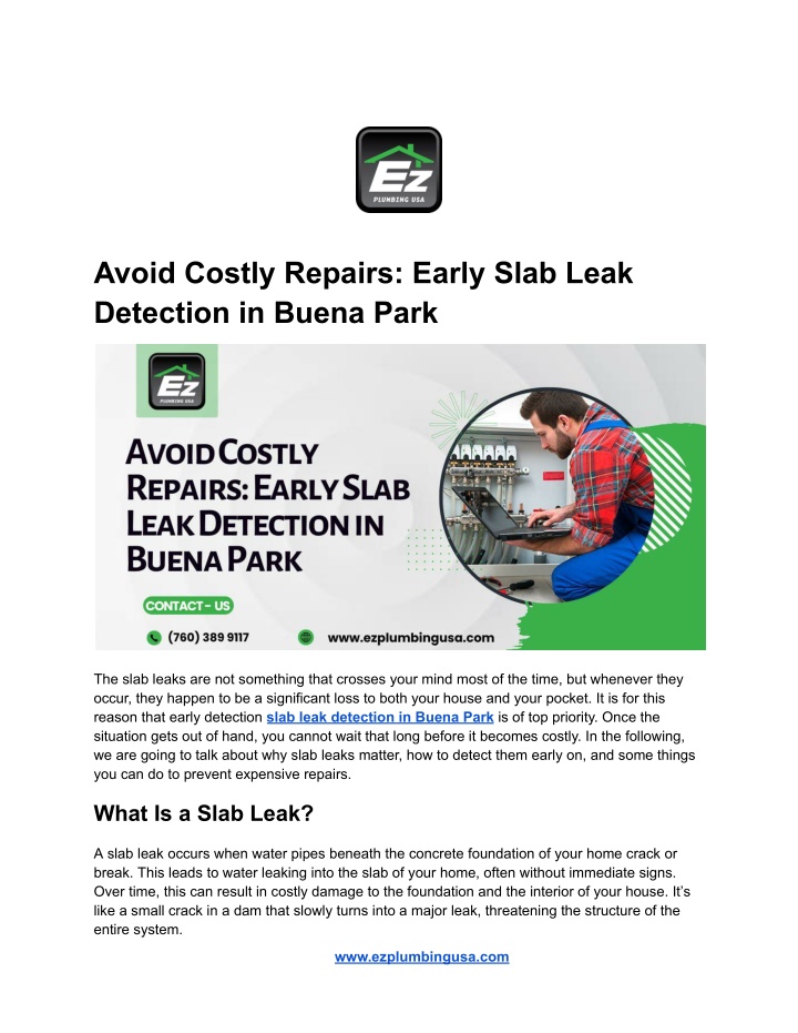 avoid costly repairs early slab leak detection