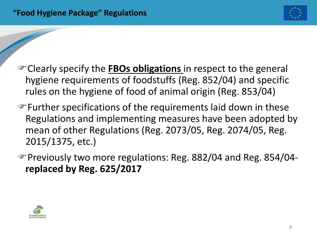 food hygiene package regulations