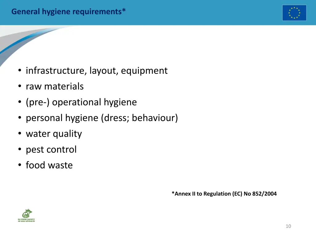 general hygiene requirements