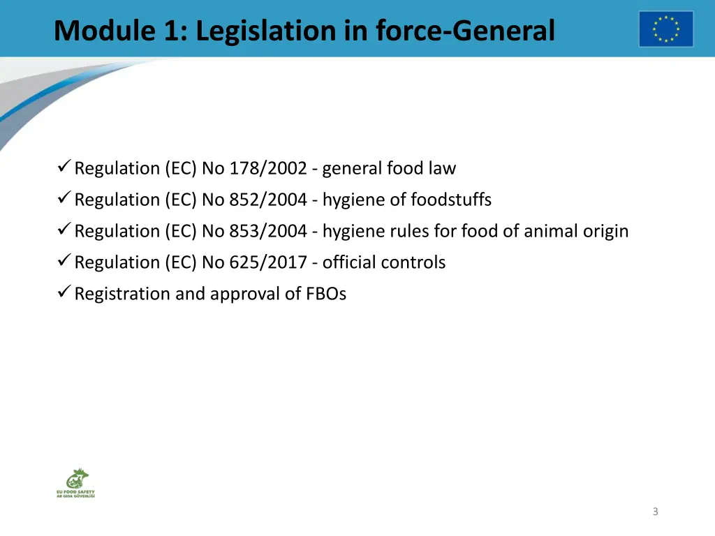 module 1 legislation in force general