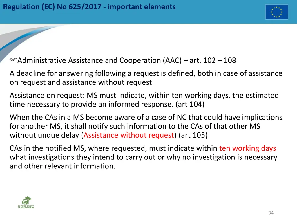 regulation ec no 625 2017 important elements 14