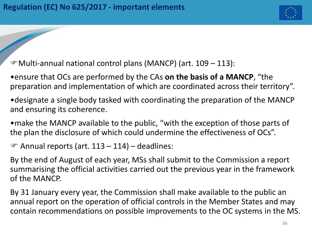 regulation ec no 625 2017 important elements 16